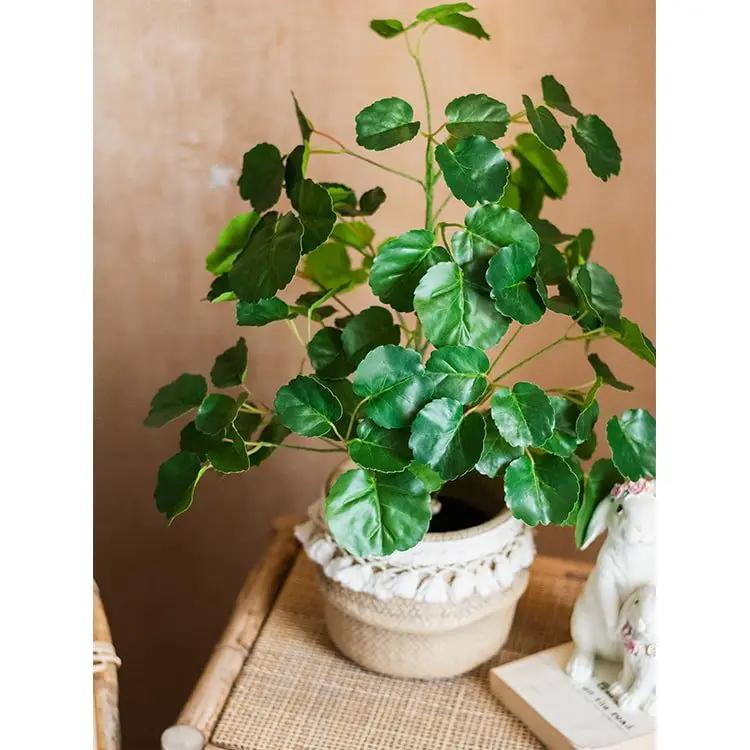 Silk Artificial Apple Banyan Leaf Tree In Pot by RusticReach