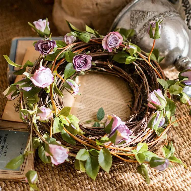 Artificial Silk Rose Vine 55" Long by RusticReach