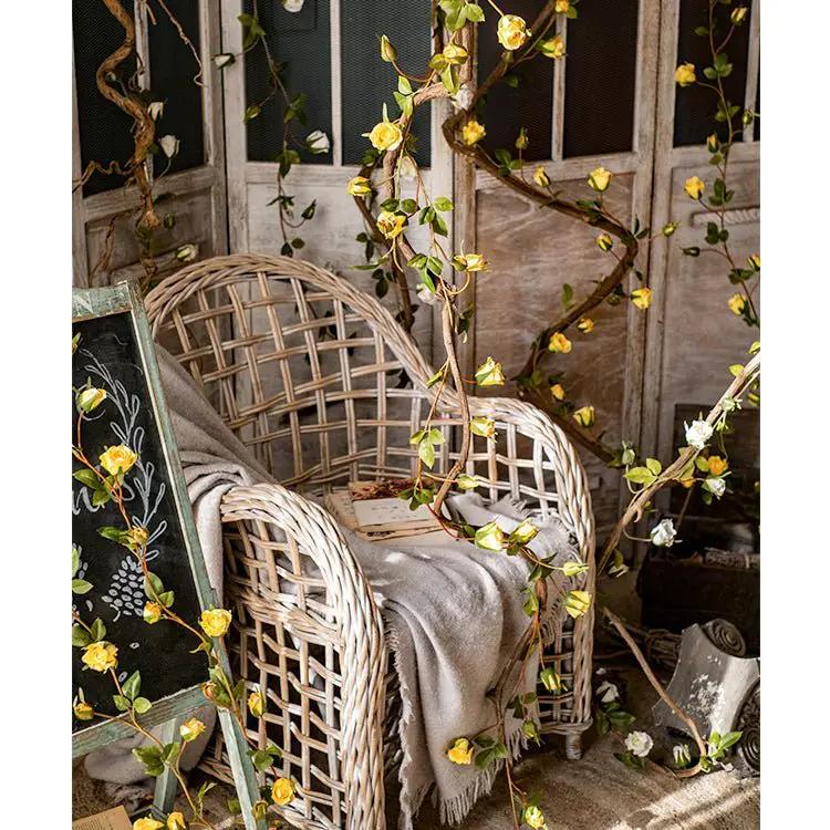 Artificial Silk Rose Vine 55" Long by RusticReach