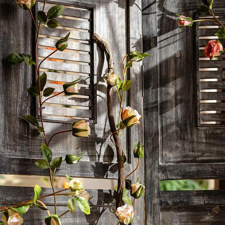 Artificial Silk Rose Vine 55" Long by RusticReach