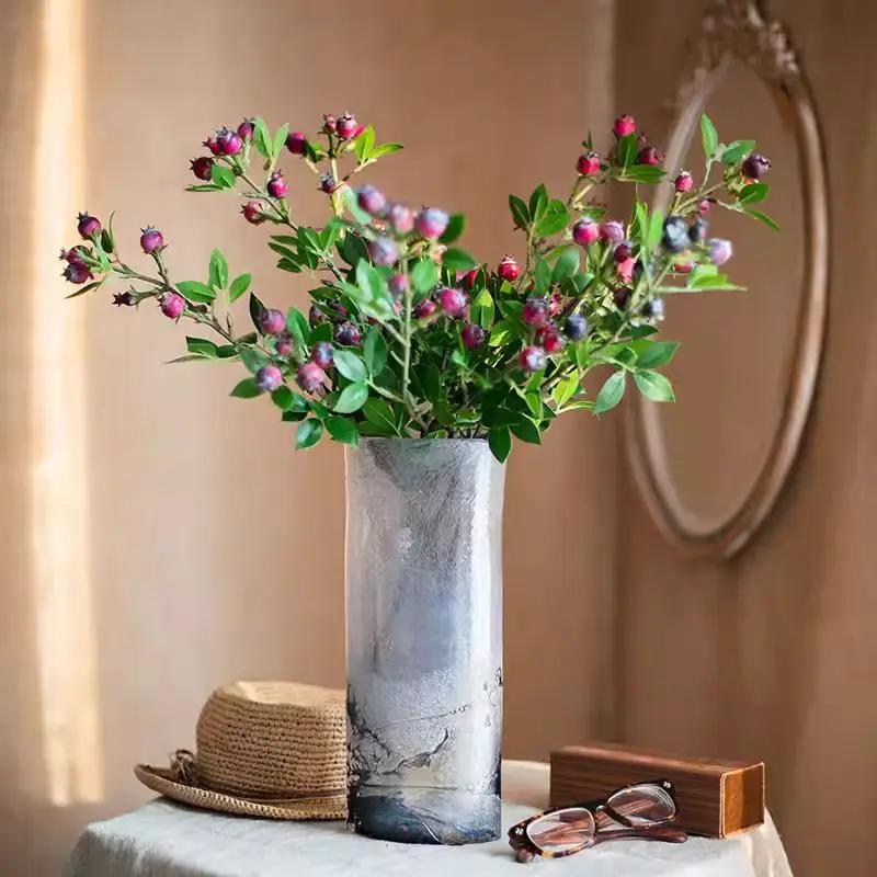 Artificial Fruit Alpine Blueberry Stem 22.4" Tall Silk Plant by RusticReach