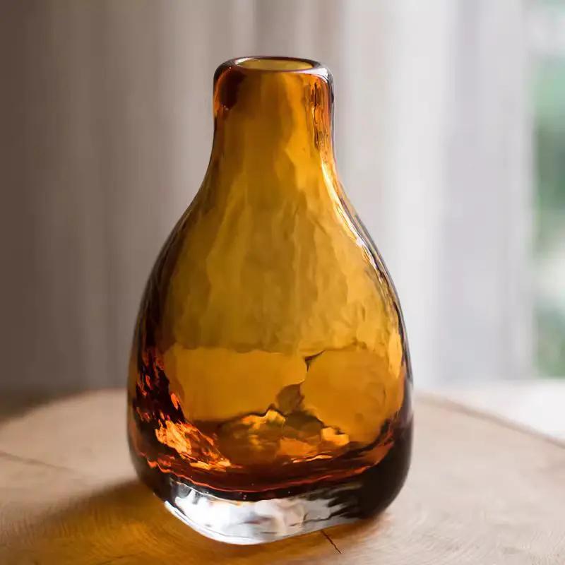 Amber Handblown Glass Bottle by RusticReach