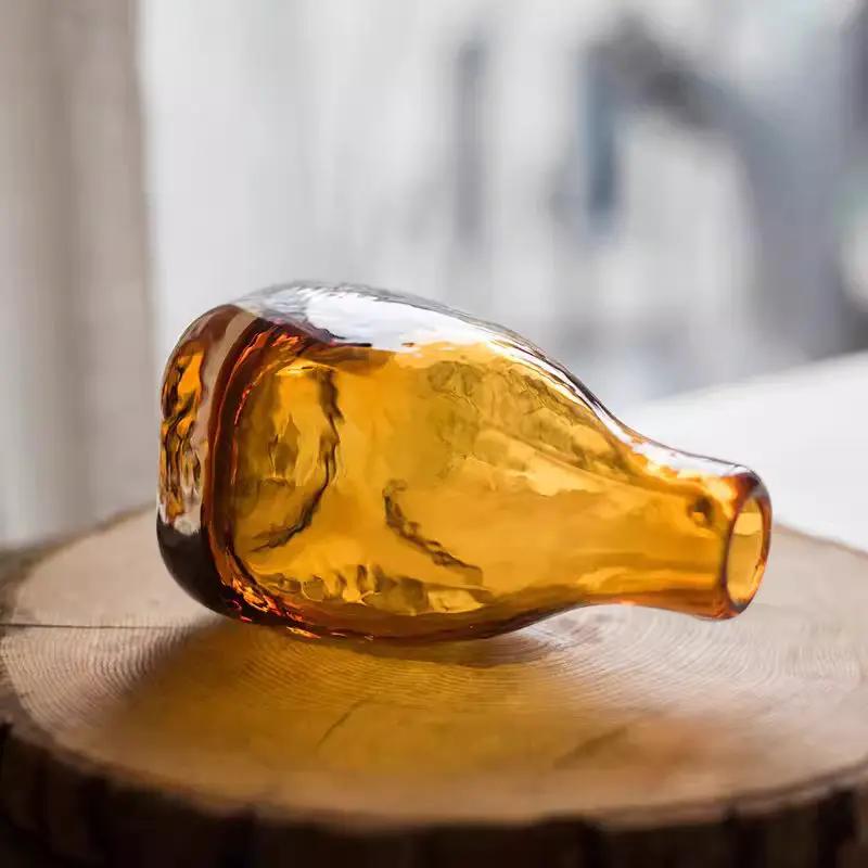 Amber Handblown Glass Bottle by RusticReach
