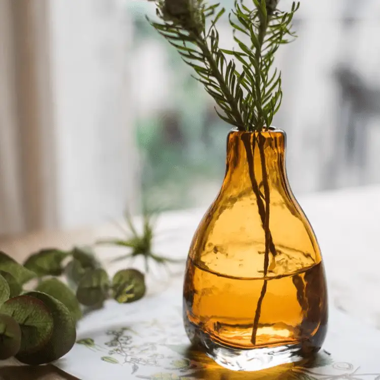Amber Handblown Glass Bottle by RusticReach