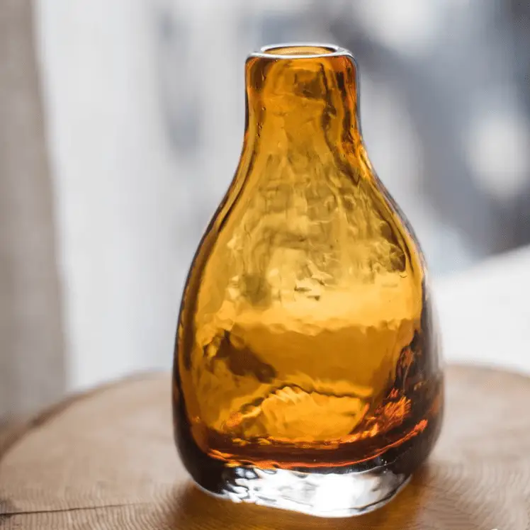 Amber Handblown Glass Bottle by RusticReach