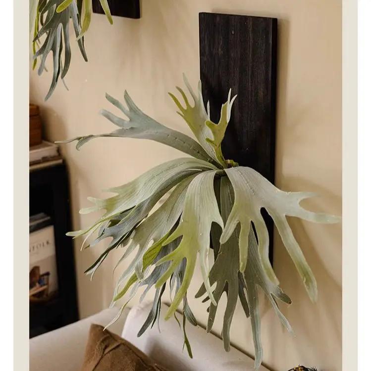 Artificial Antler Fern on Solid Wood Base by RusticReach