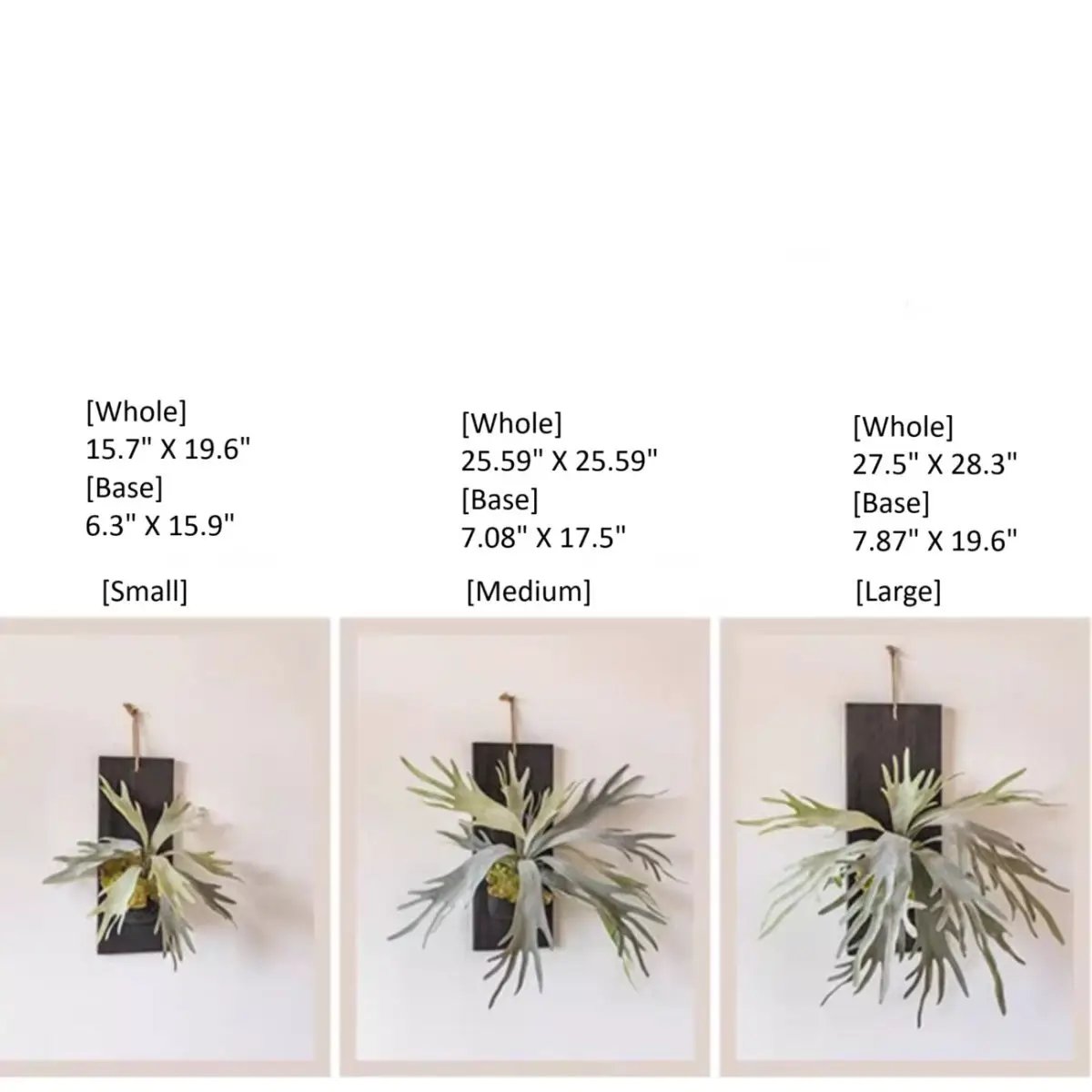 Artificial Antler Fern on Solid Wood Base by RusticReach