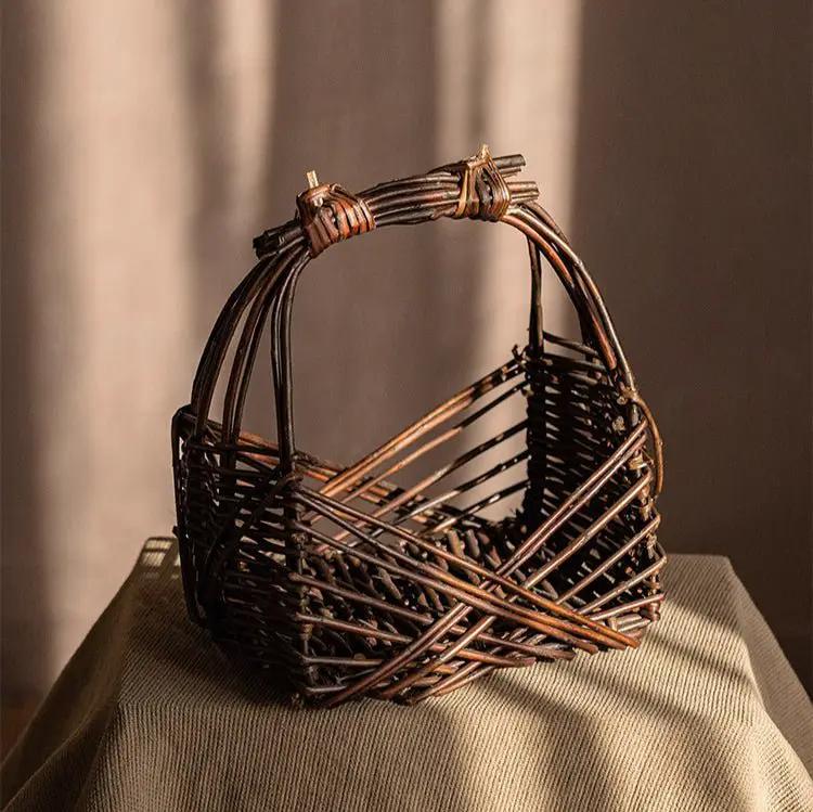 Artisan Willow Carry Basket by RusticReach