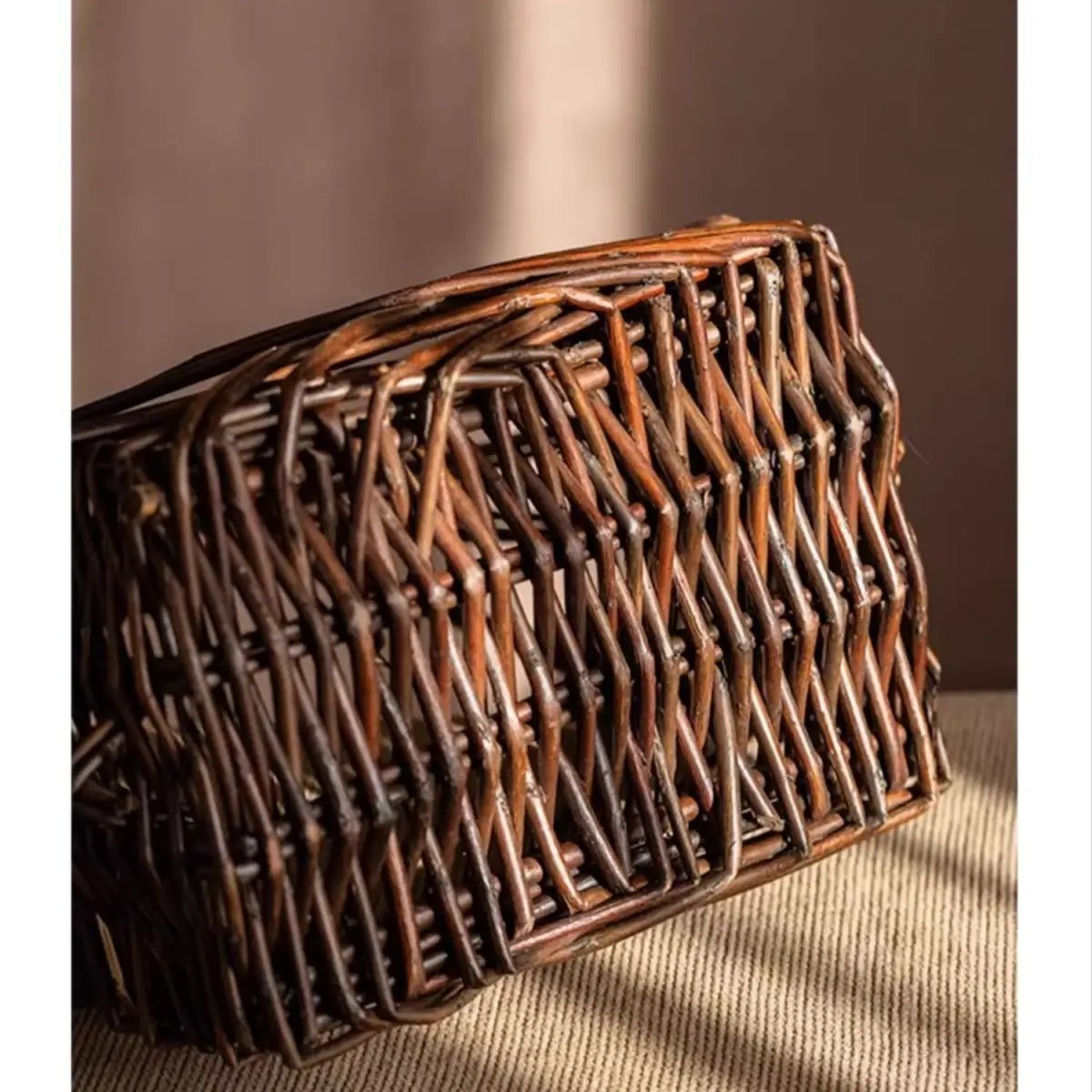 Artisan Willow Carry Basket by RusticReach