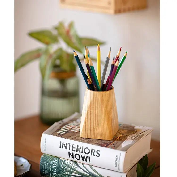 Ash Wood Desktop Pen Holder by RusticReach