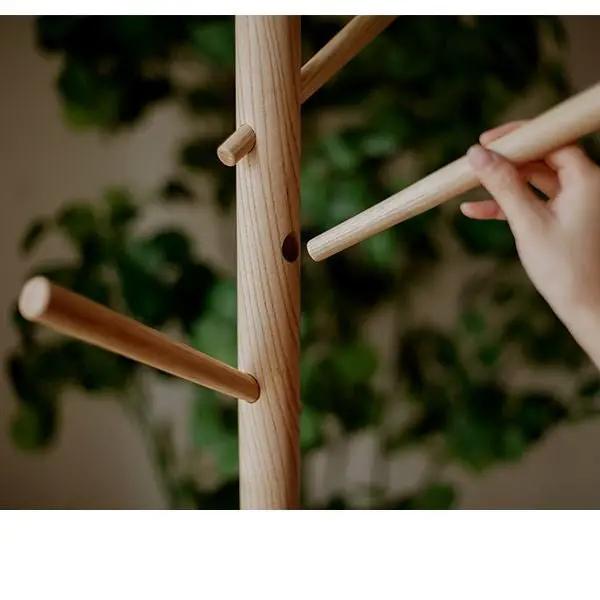 Ash Wood Coat Rack Home Entryway Rack by RusticReach