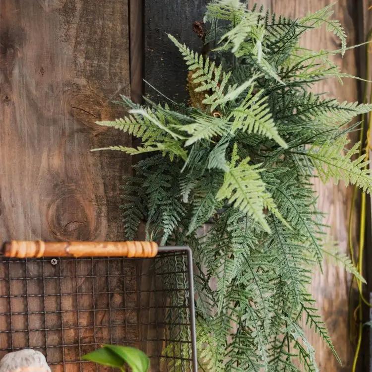 Faux Artificial Asparagus Setaceus Wood Board Hanging Decoration by RusticReach