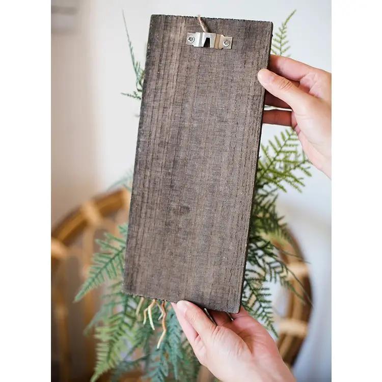 Faux Artificial Asparagus Setaceus Wood Board Hanging Decoration by RusticReach