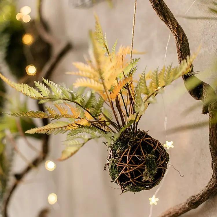 Artificial Fern Ball Faux Plant Fall Color by RusticReach