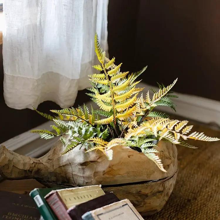 Artificial Fern Ball Faux Plant Fall Color by RusticReach