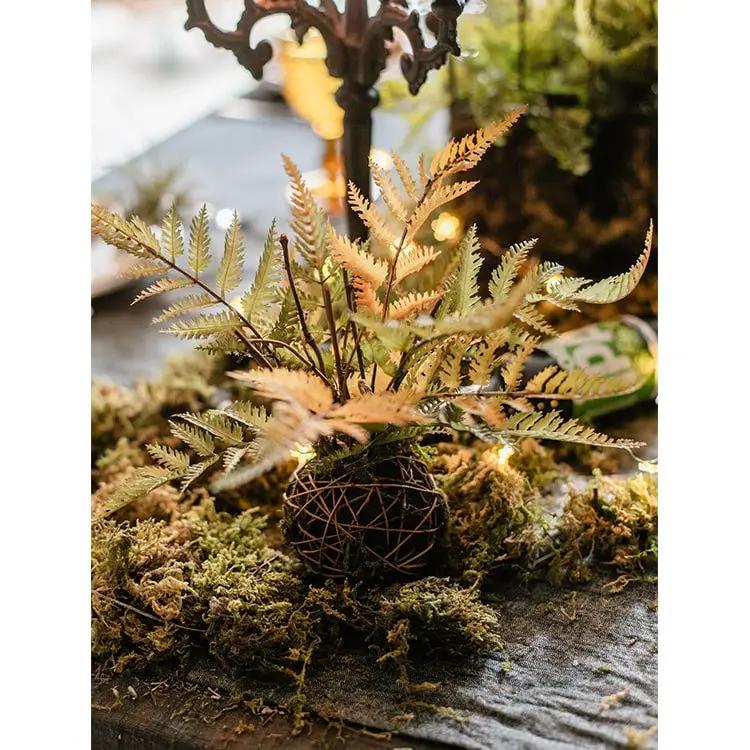 Artificial Fern Ball Faux Plant Fall Color by RusticReach