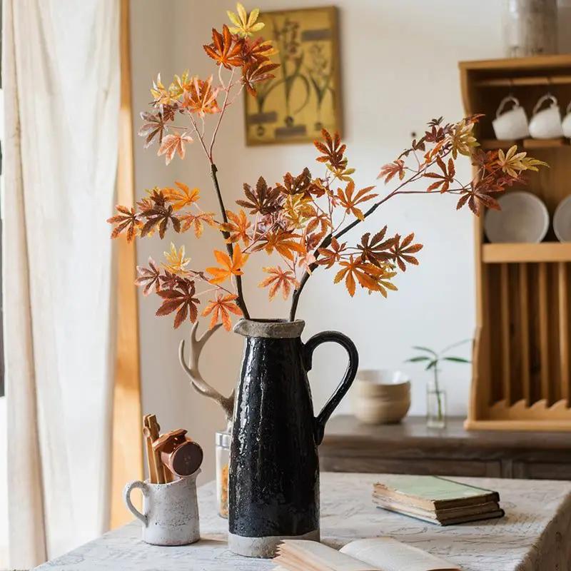 Artificial Fall Color Maple Leaf Stem Faux by RusticReach