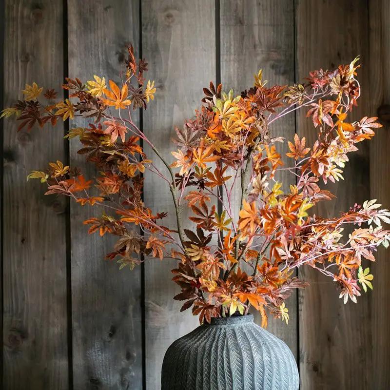 Artificial Fall Color Maple Leaf Stem Faux by RusticReach