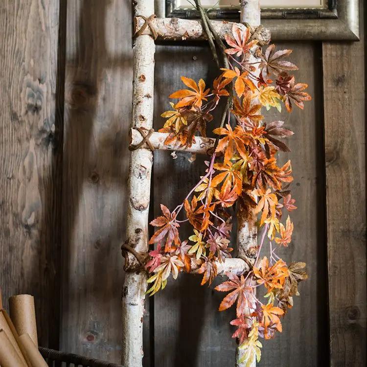 Artificial Fall Color Maple Leaf Stem Faux by RusticReach