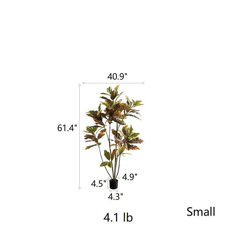 Large Leaf Artificial Croton Tree In Pot by RusticReach
