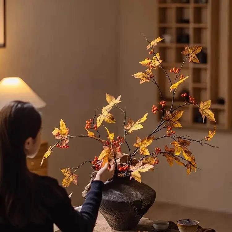 Autumn Maple Berry Branch 49.2" Tall by RusticReach