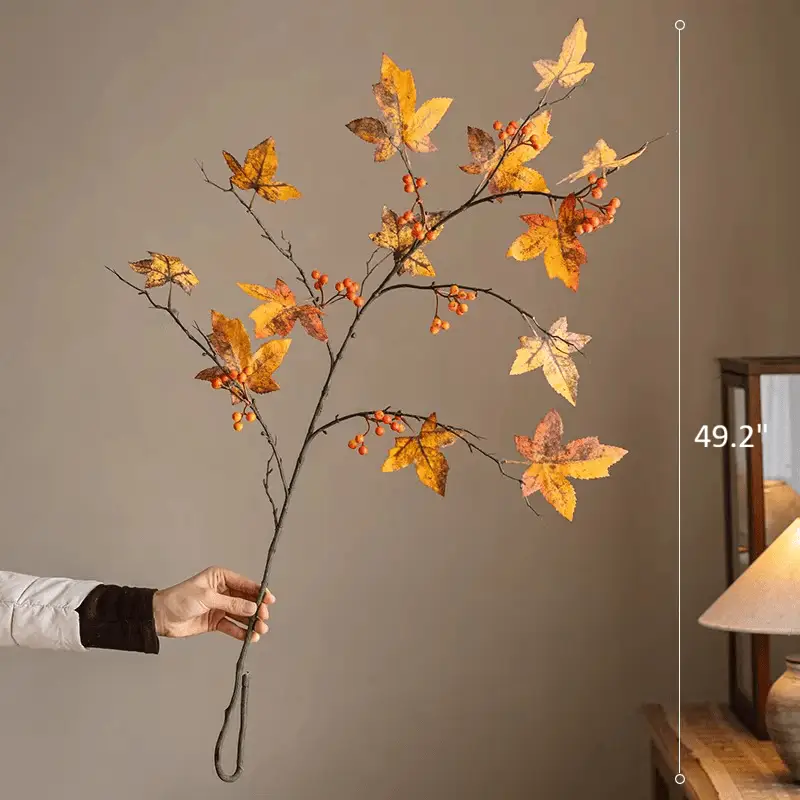 Autumn Maple Berry Branch 49.2" Tall by RusticReach
