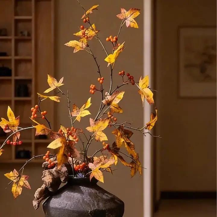 Autumn Maple Berry Branch 49.2" Tall by RusticReach