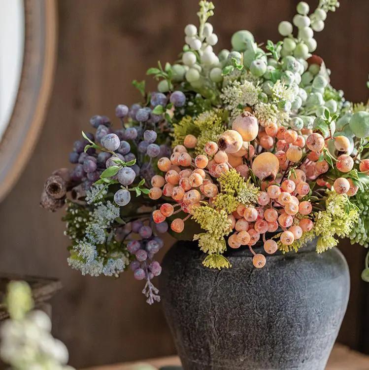 Blueberry & Greenery Bunch 13" Tall by RusticReach