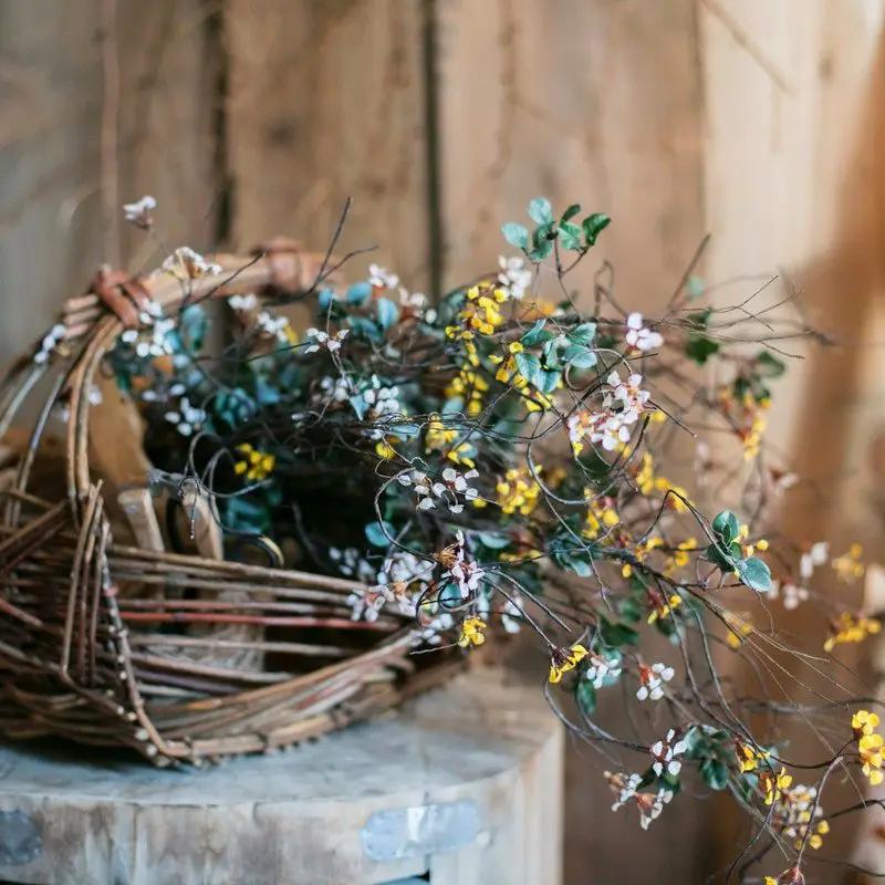 Faux Artificial Colorful Baby's-Breath Vine Stem 27" Tall Silk by RusticReach