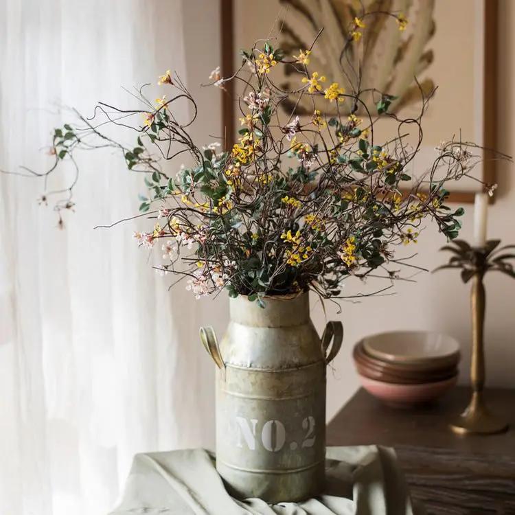 Faux Artificial Colorful Baby's-Breath Vine Stem 27" Tall Silk by RusticReach