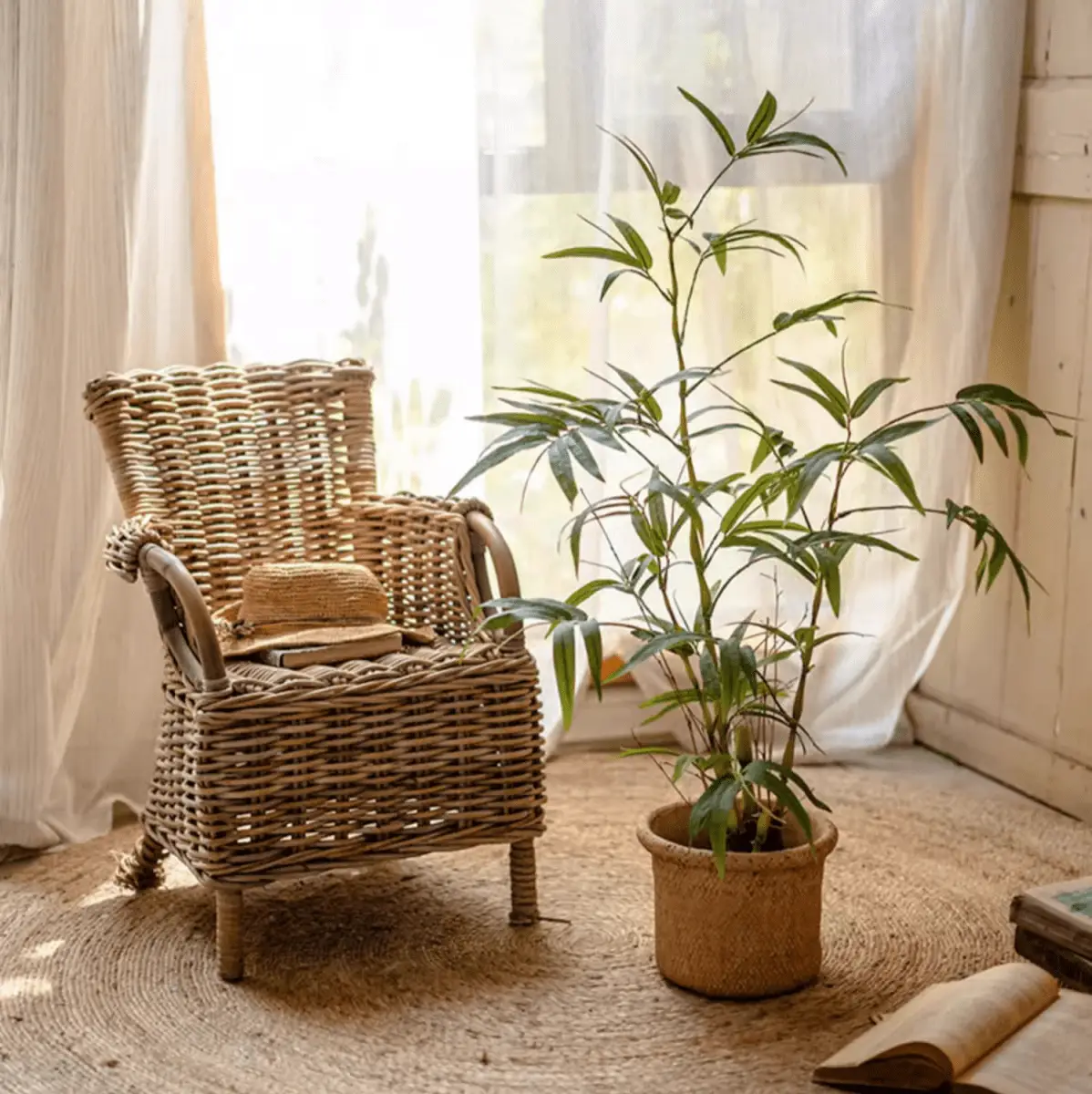 Artificial Bamboo Leaves in Pot by RusticReach