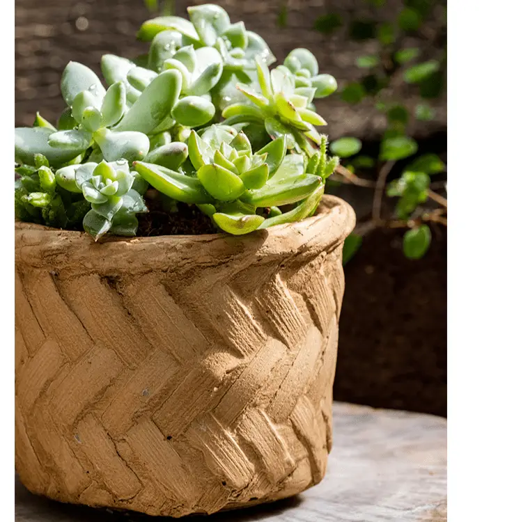 Bamboo Looking Cement Planter by RusticReach