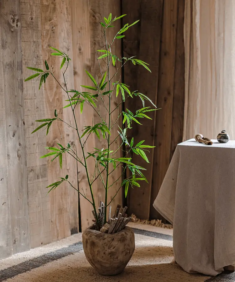 Artificial Bamboo Stem Faux Screen Plant Set of 10 by RusticReach