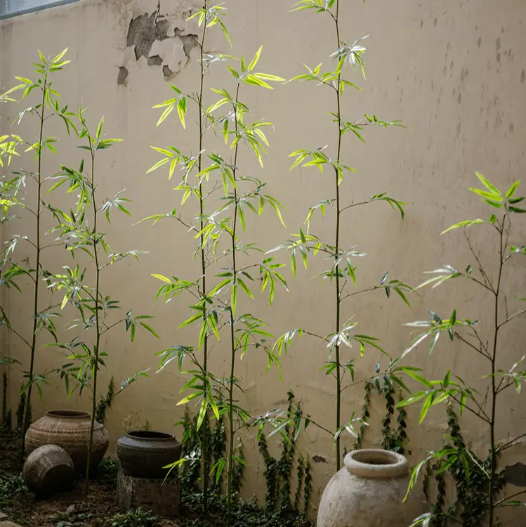 Artificial Bamboo Stem Faux Screen Plant Set of 10 by RusticReach
