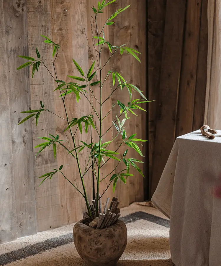 Artificial Bamboo Stem Faux Screen Plant Set of 10 by RusticReach