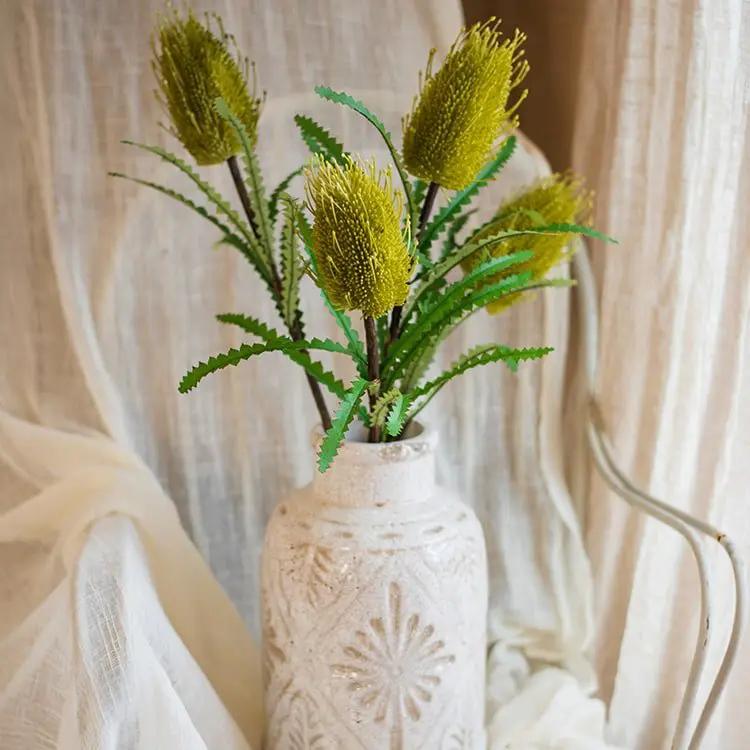 Faux Banksia Integrifolia Faux Flower 28" Tall Silk by RusticReach