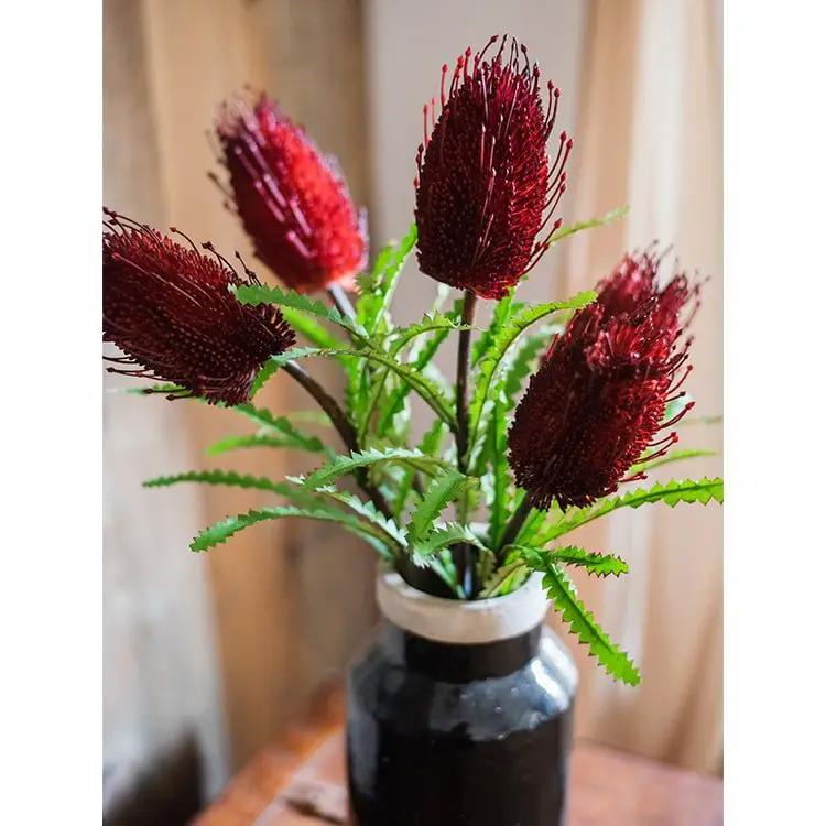 Faux Banksia Integrifolia Faux Flower 28" Tall Silk by RusticReach