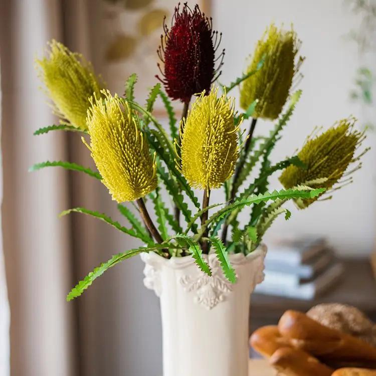 Faux Banksia Integrifolia Faux Flower 28" Tall Silk by RusticReach