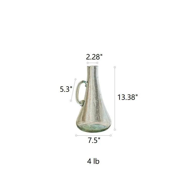 Small Openning Bubble Glass Kettle Vase 13" Tall by RusticReach