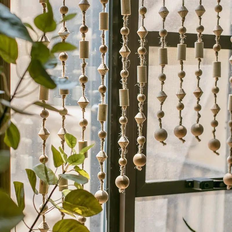 Wood Beaded Door Curtain by RusticReach