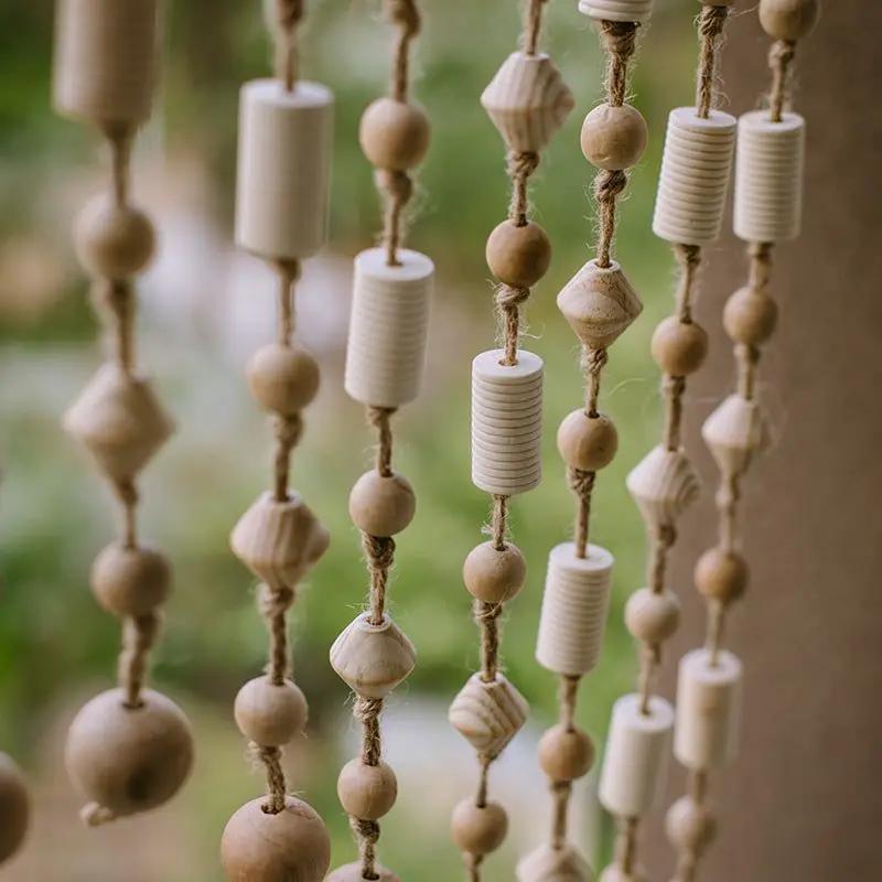 Wood Beaded Door Curtain by RusticReach