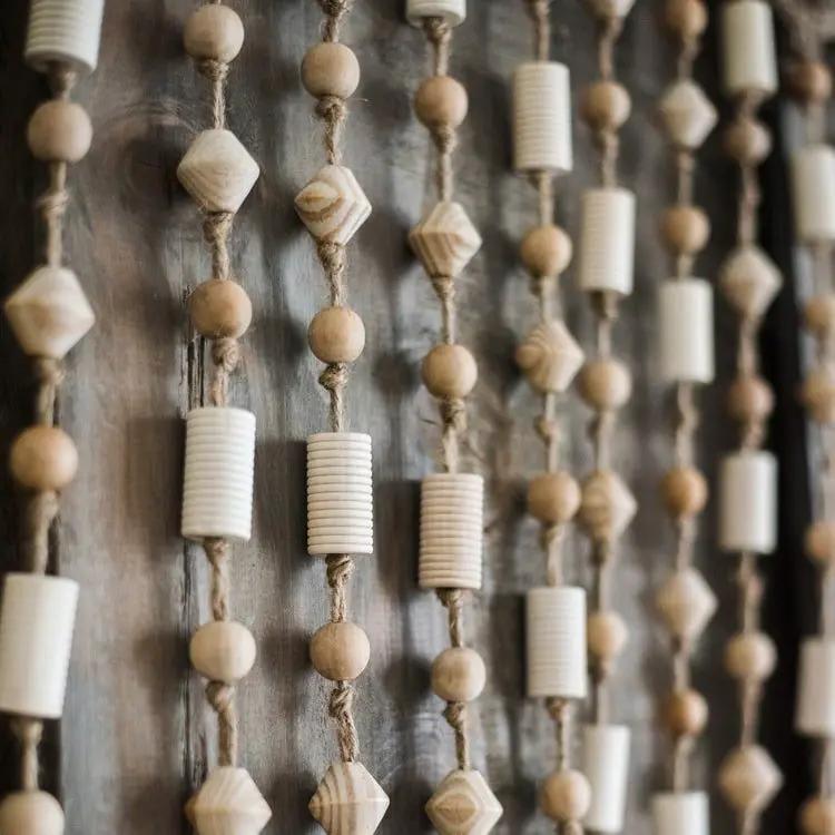Wood Beaded Door Curtain by RusticReach