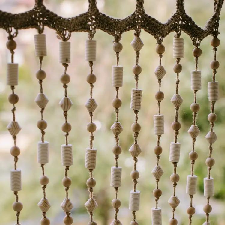Wood Beaded Door Curtain by RusticReach