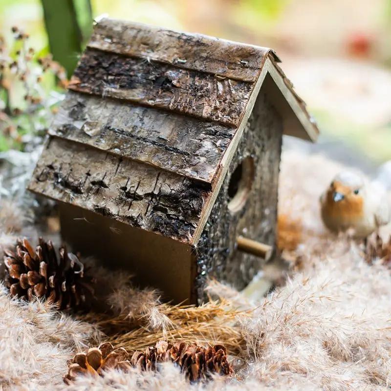 Birch Wood Decorative Bird House by RusticReach