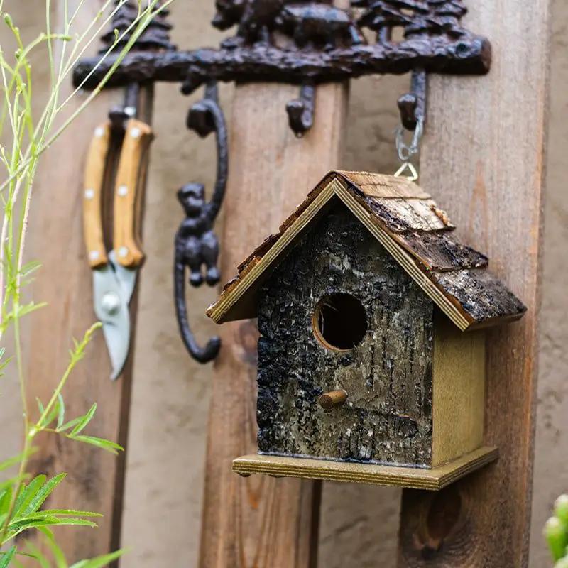 Birch Wood Decorative Bird House by RusticReach