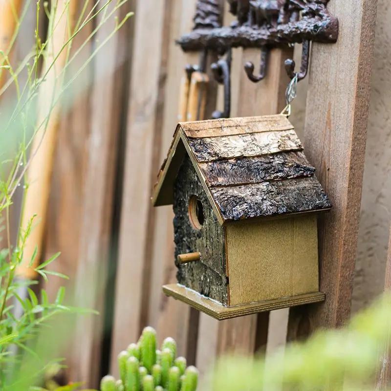 Birch Wood Decorative Bird House by RusticReach
