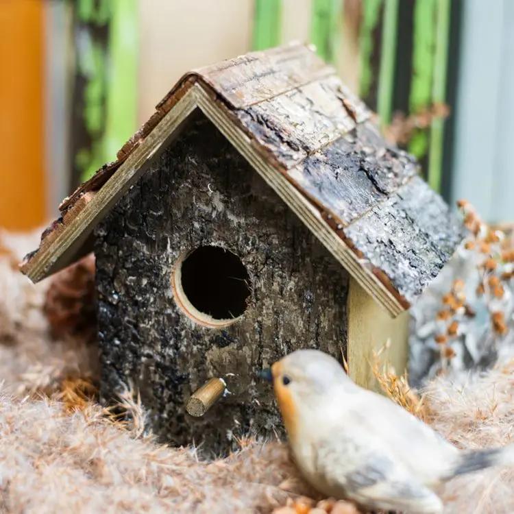 Birch Wood Decorative Bird House by RusticReach