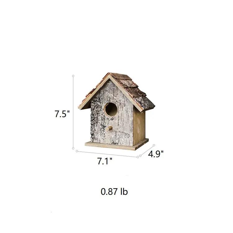 Birch Wood Decorative Bird House by RusticReach