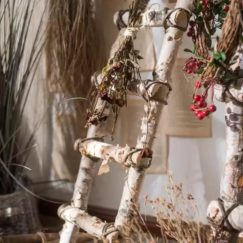 White Birch Wood Decorative Ladder by RusticReach