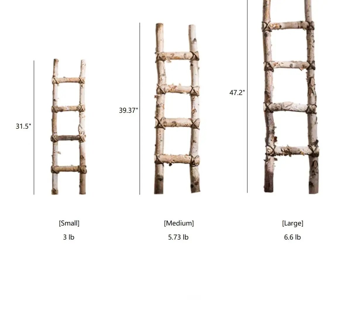 White Birch Wood Decorative Ladder by RusticReach